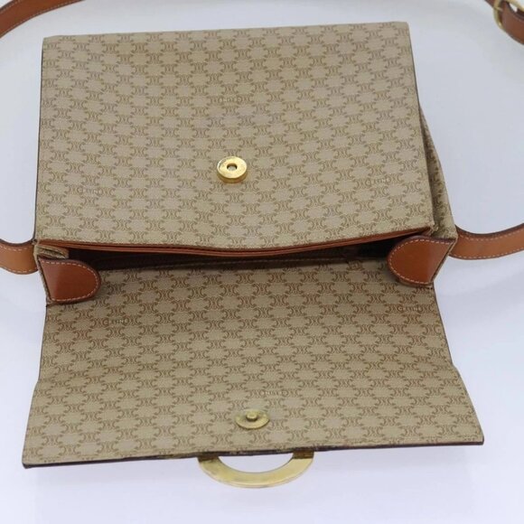 CELINE Macadam Canvas Shoulder Bag Beige Auth 84211 - Picture 15 of 16